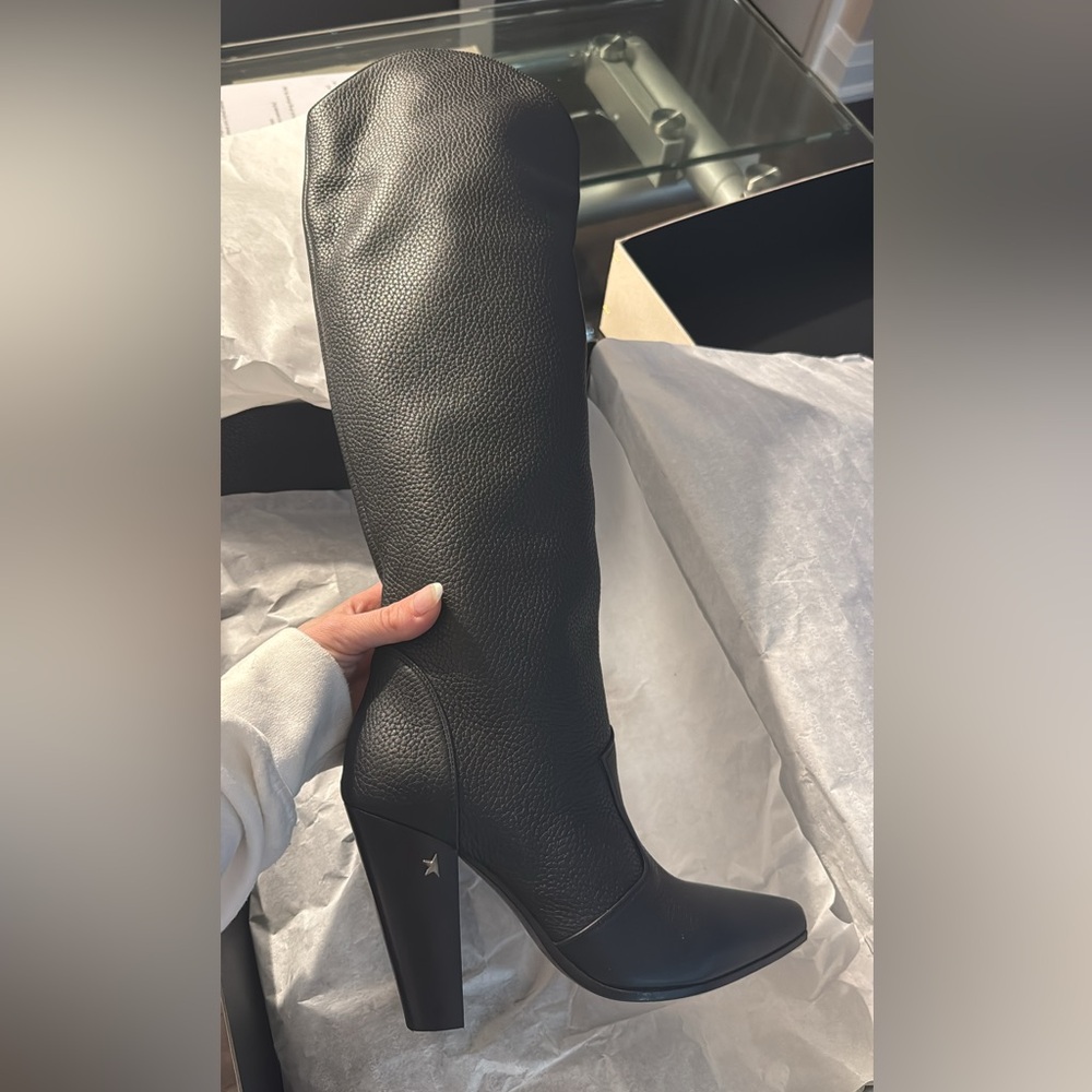 GOLDEN GOOSE LEATHER BLACK BOOTS